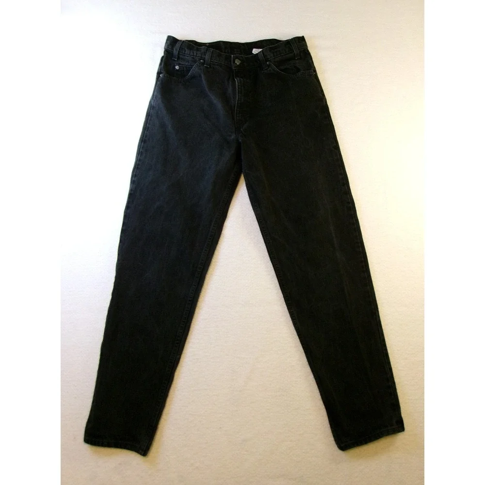 Levis‎ 550 Relaxed Fit Tapered Leg Black Orange Tab Jeans Mens 36x34 Made in USA